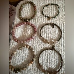 Pink Beaded Stretch Bracelet for Women - Classic Pink Gemstone Style